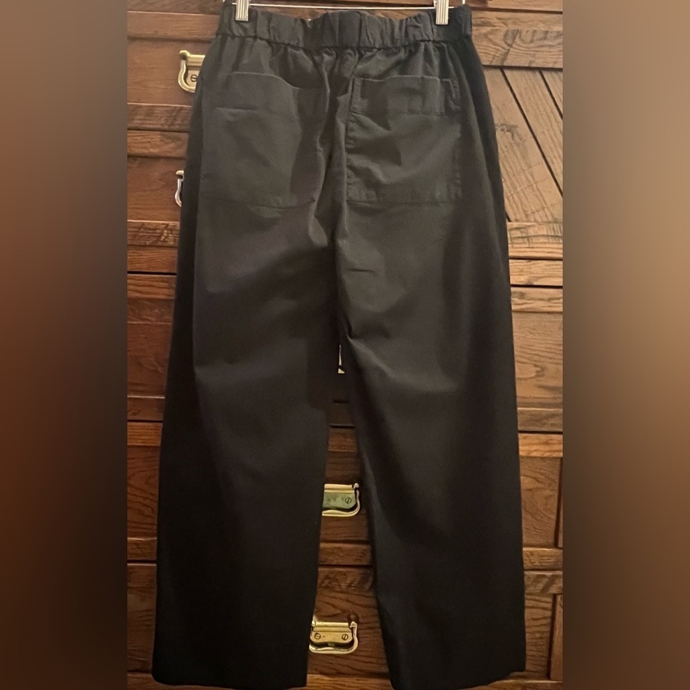 Everlane Wide Leg The Easy Pull On Black Organic Cotton Pants Sz 12 EUC - Picture 4 of 15